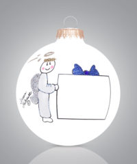 Angel with Package (Blue Ribbon)
